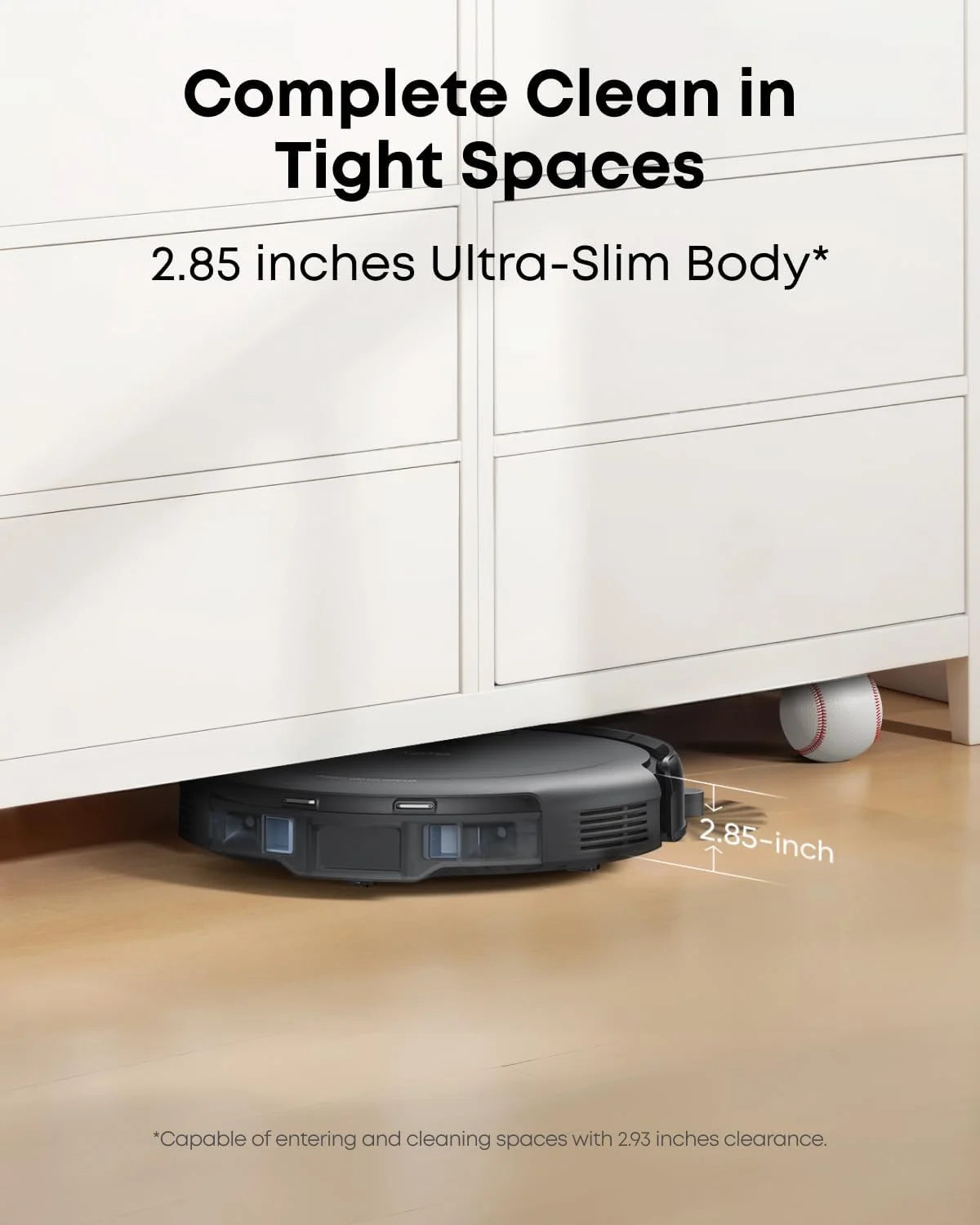 C10 Robot Vacuum with Self Emptying Station, Edge Expansion Brush, 2.85-Inch Ultra-Slim Body, Carpet Cleaning