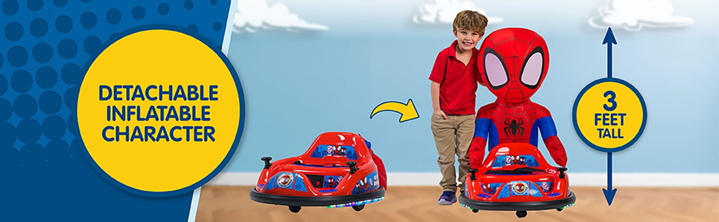 Marvel Spidey Imaginair 6V Ride-On Bumper Car with Inflatable Character