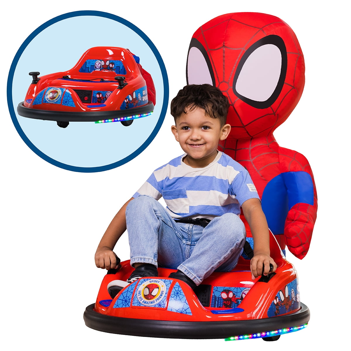 Marvel Spidey Imaginair 6V Ride-On Bumper Car with Inflatable Character