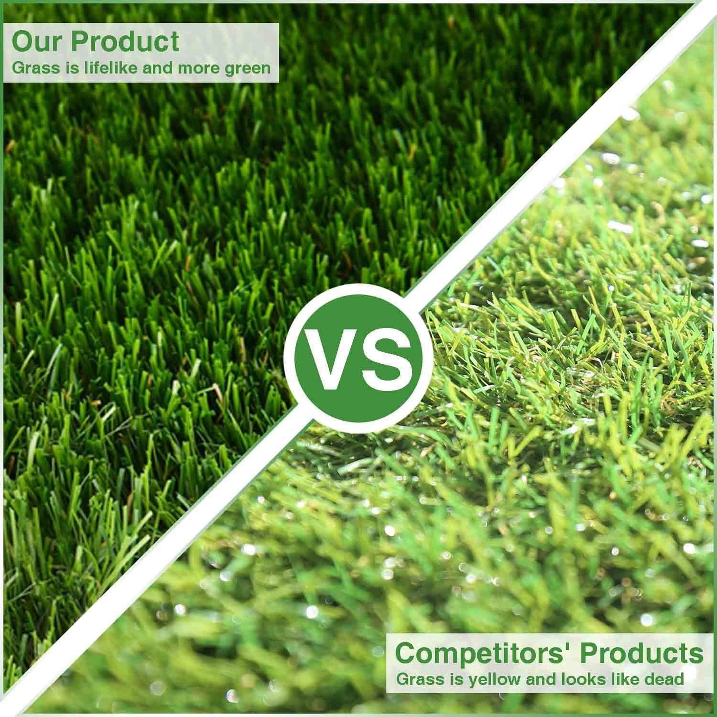 Premium Artificial Grass Turf 7' X 13' Green Realistic Fake Grass for Indoor Outdoor Landscape Customized Sizes Available