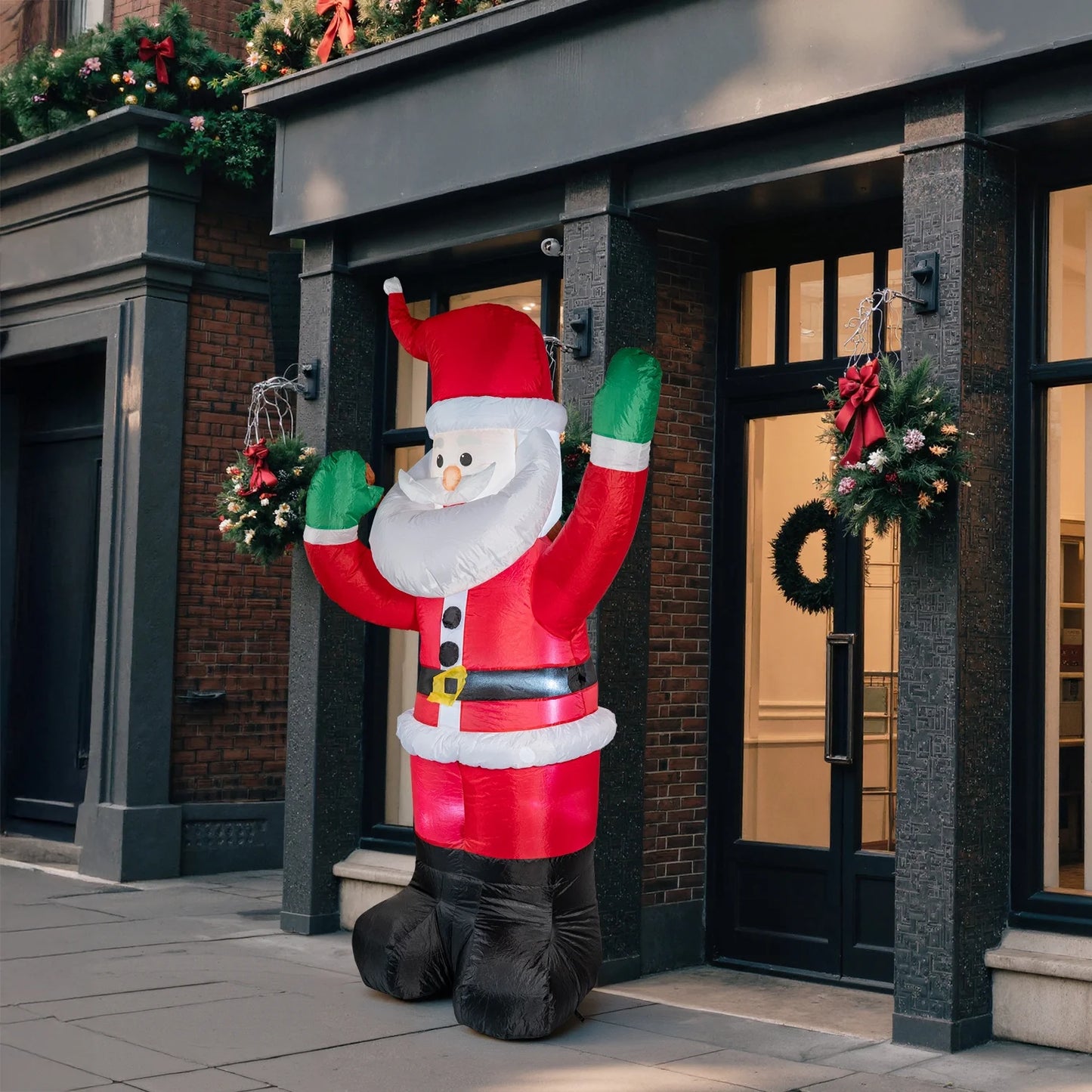 6Ft Christmas Inflatable Santa Claus with Gift Bag, Built in LED Lights, Outdoor Christmas Decor for Yard Lawn Garden, Indoor Xmas Decorations, Holiday Party Blow up Decor