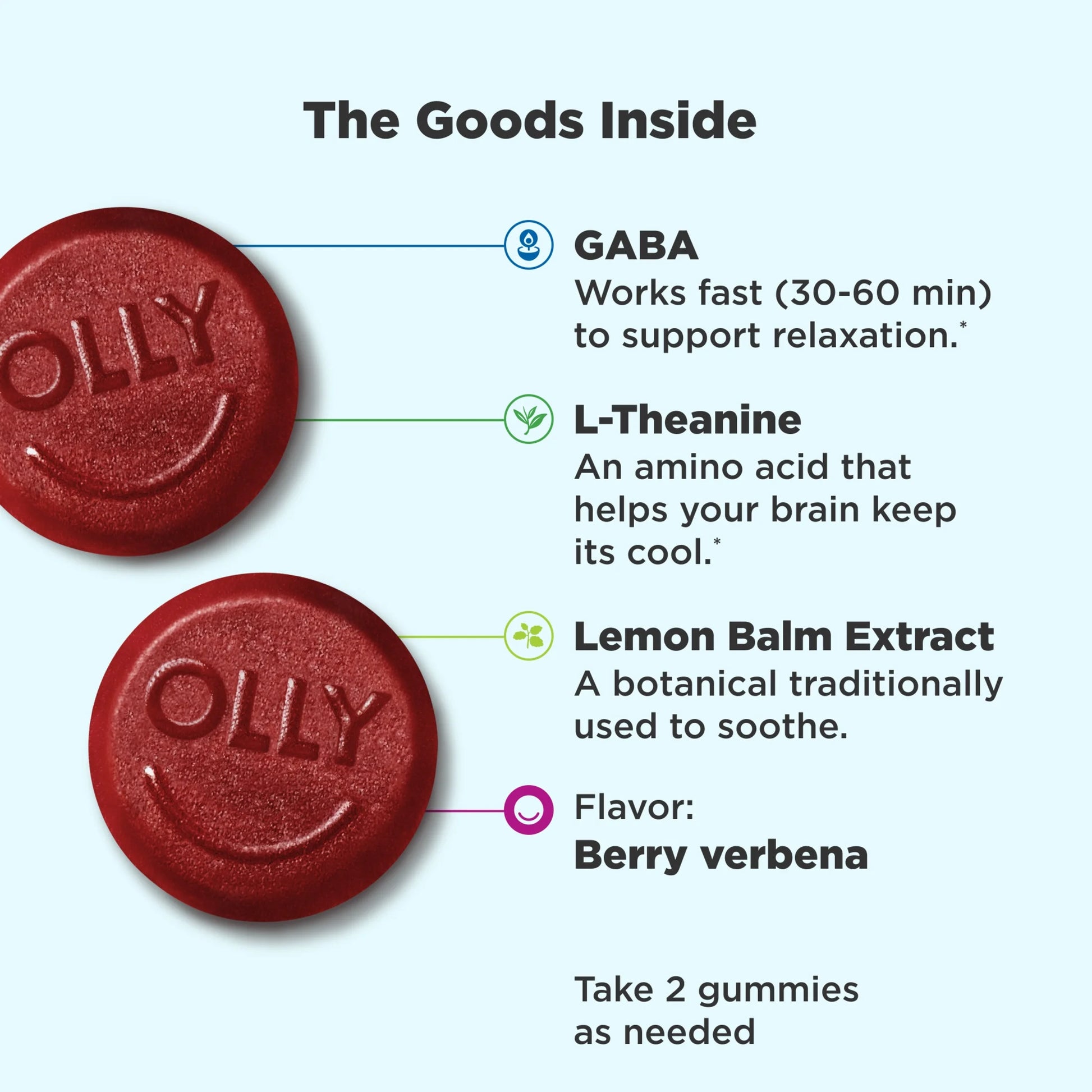 Goodbye Stress Gummy, Stress Support, GABA, L-Theanine, Lemon Balm, Chamomile, Berry, 42 Ct