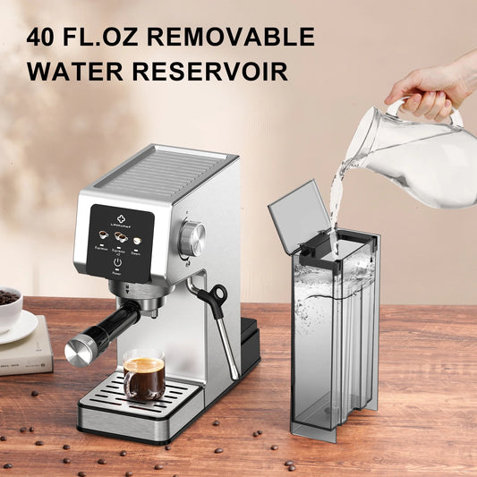 Espresso Machine 20 Bar, Professional Espresso Maker with Milk Frother Steam Wand