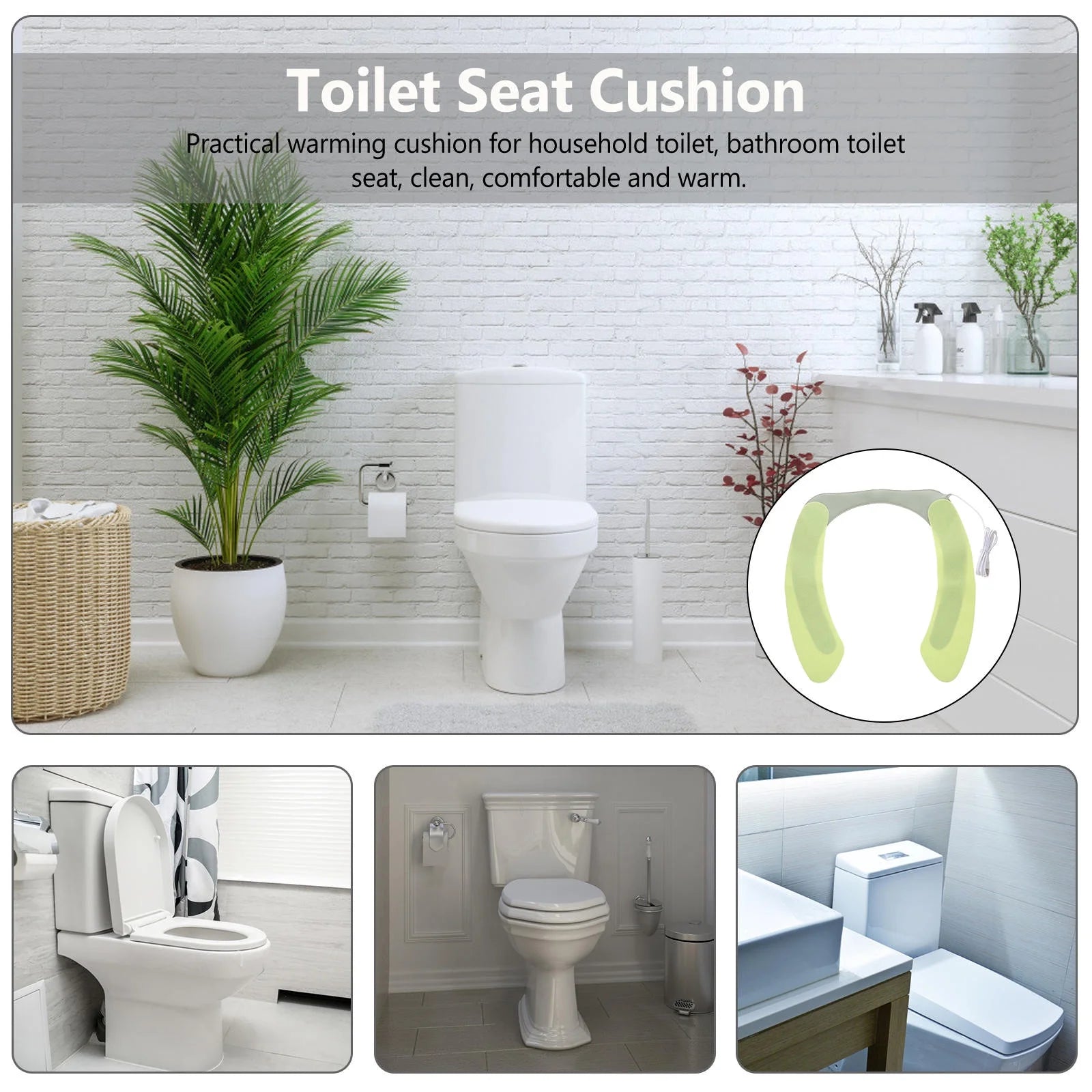 Heated Toilet Seat 10W Power 1Set 13.4X12.6In