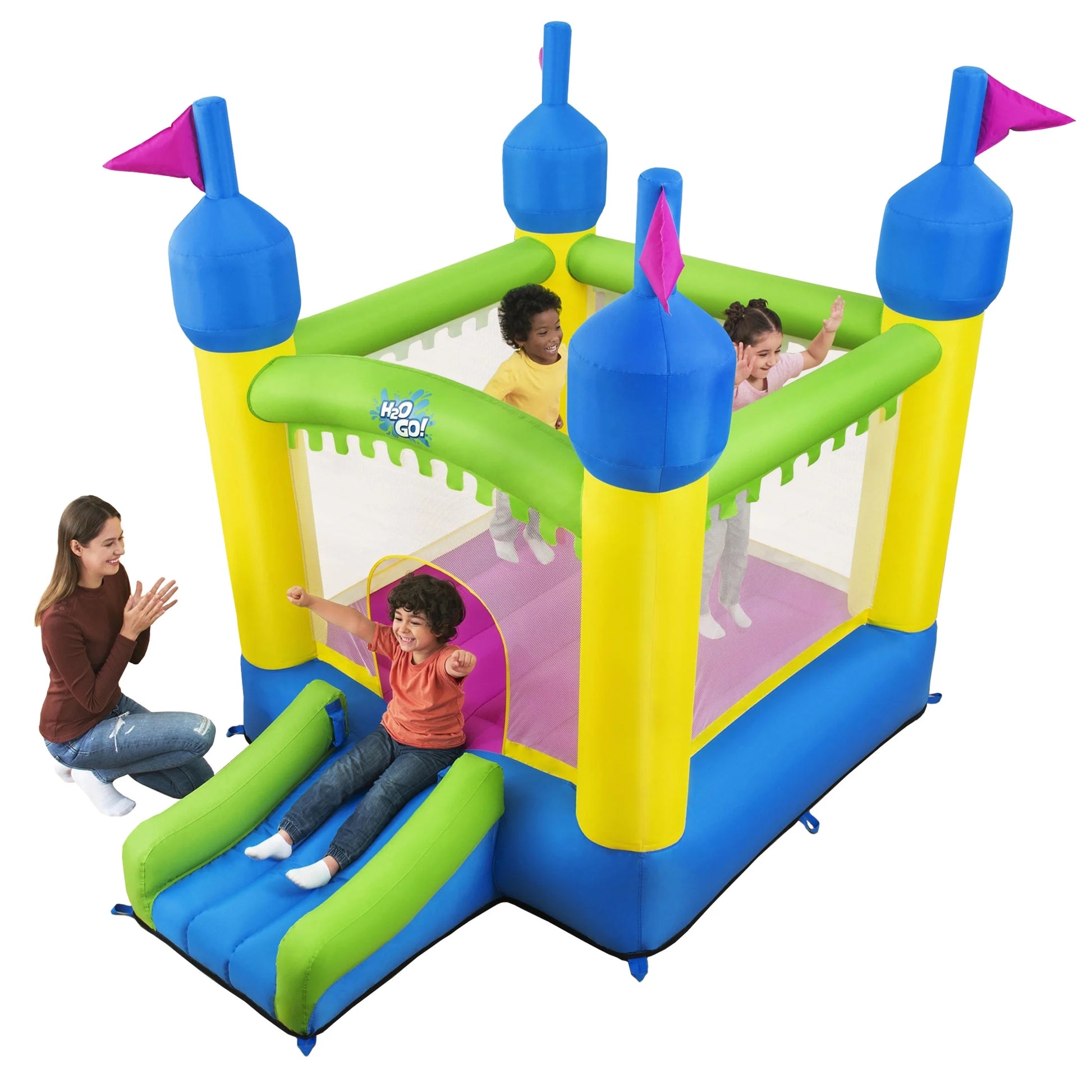 Castletopia Bounce House with Extra-Wide Slide and Blower, Indoor/Outdoor, Ages 3+