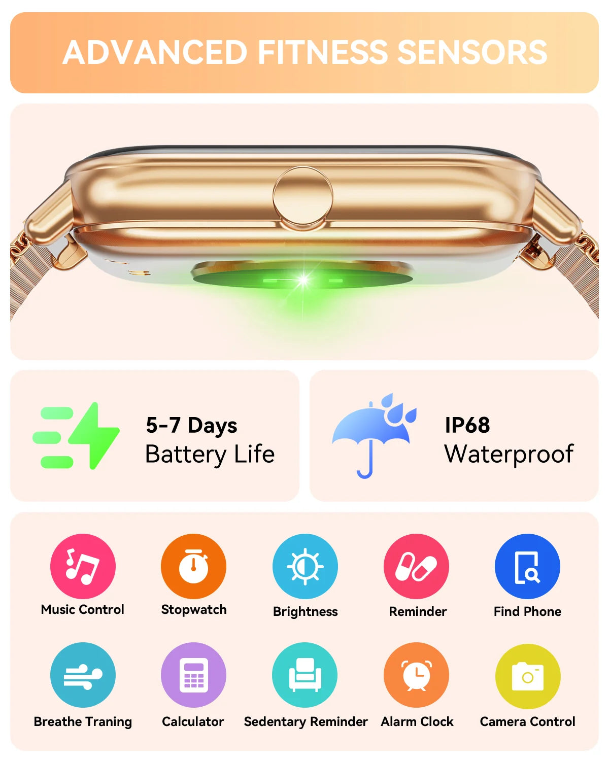 Smart Watch Fits for Android and Iphone, IP68 Waterproof, Suitable for Women Men 100+Sports Modes 1.85 Inch Fitness Tracker, with Answer/Make Calls/Message Reminder, （Two Watch Straps）