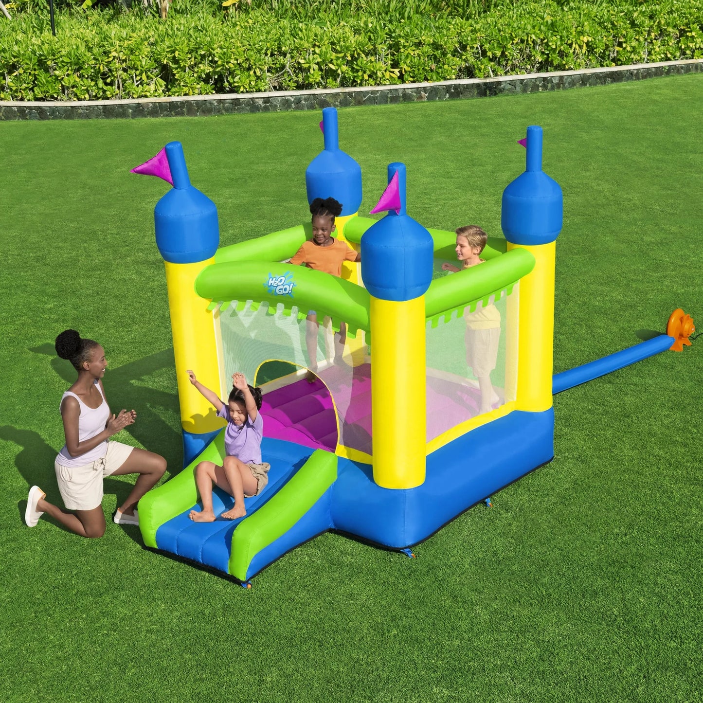 Castletopia Bounce House with Extra-Wide Slide and Blower, Indoor/Outdoor, Ages 3+