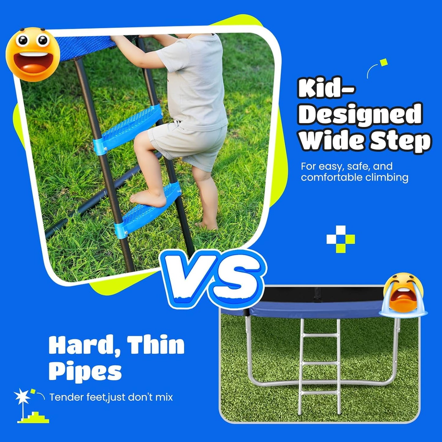 14FT 12FT 10FT 8FT Trampoline for Kids and Adults, 450 LBS Weight Capacity, with Safety Enclosure Net, Ladder, Heavy-Duty Galvanized Steel Frame, Outdoor Backyard Jumping Toy