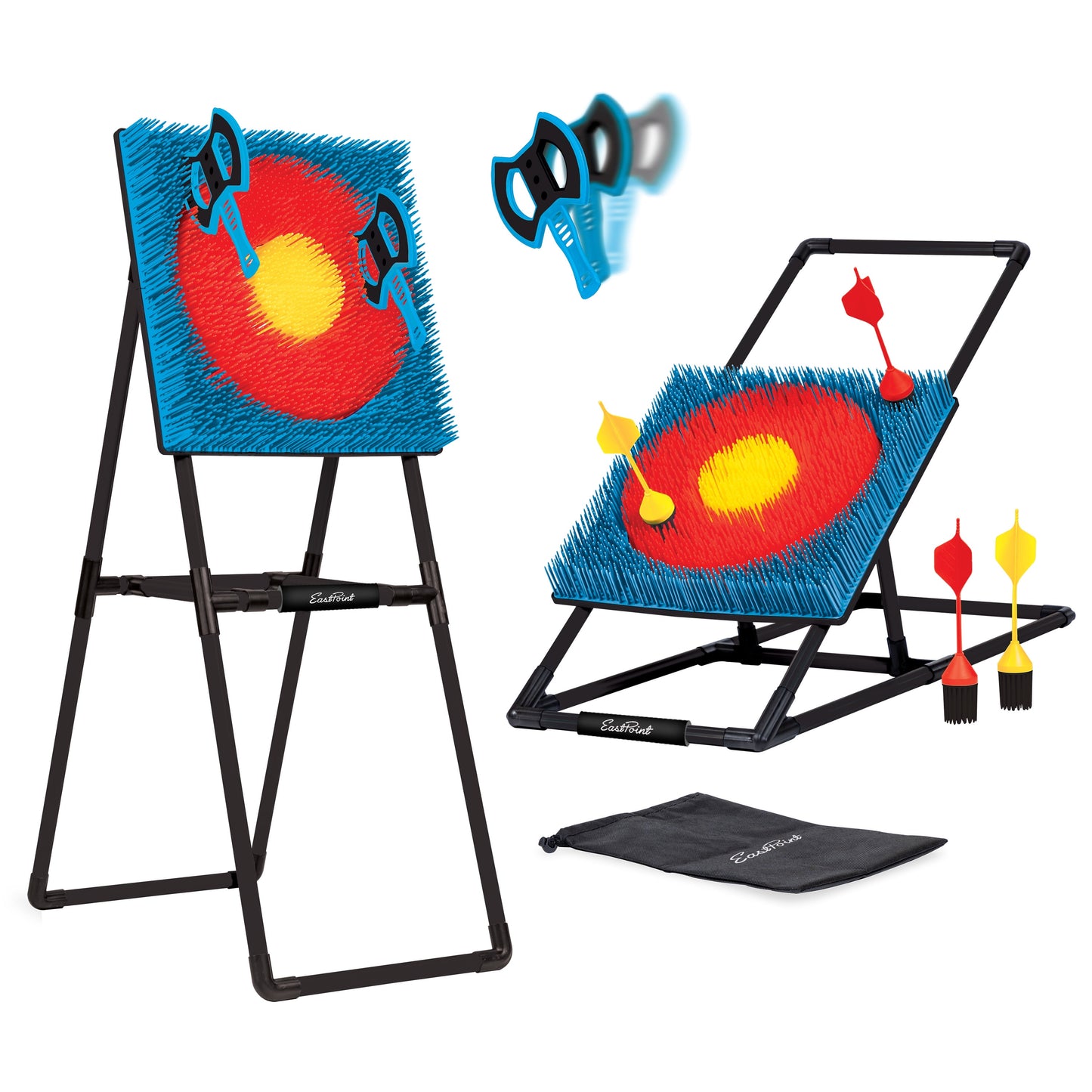 Axe Throwing & Lawn Darts Target Game Set, Includes 3 Axes & 4 Darts - 44 In. High