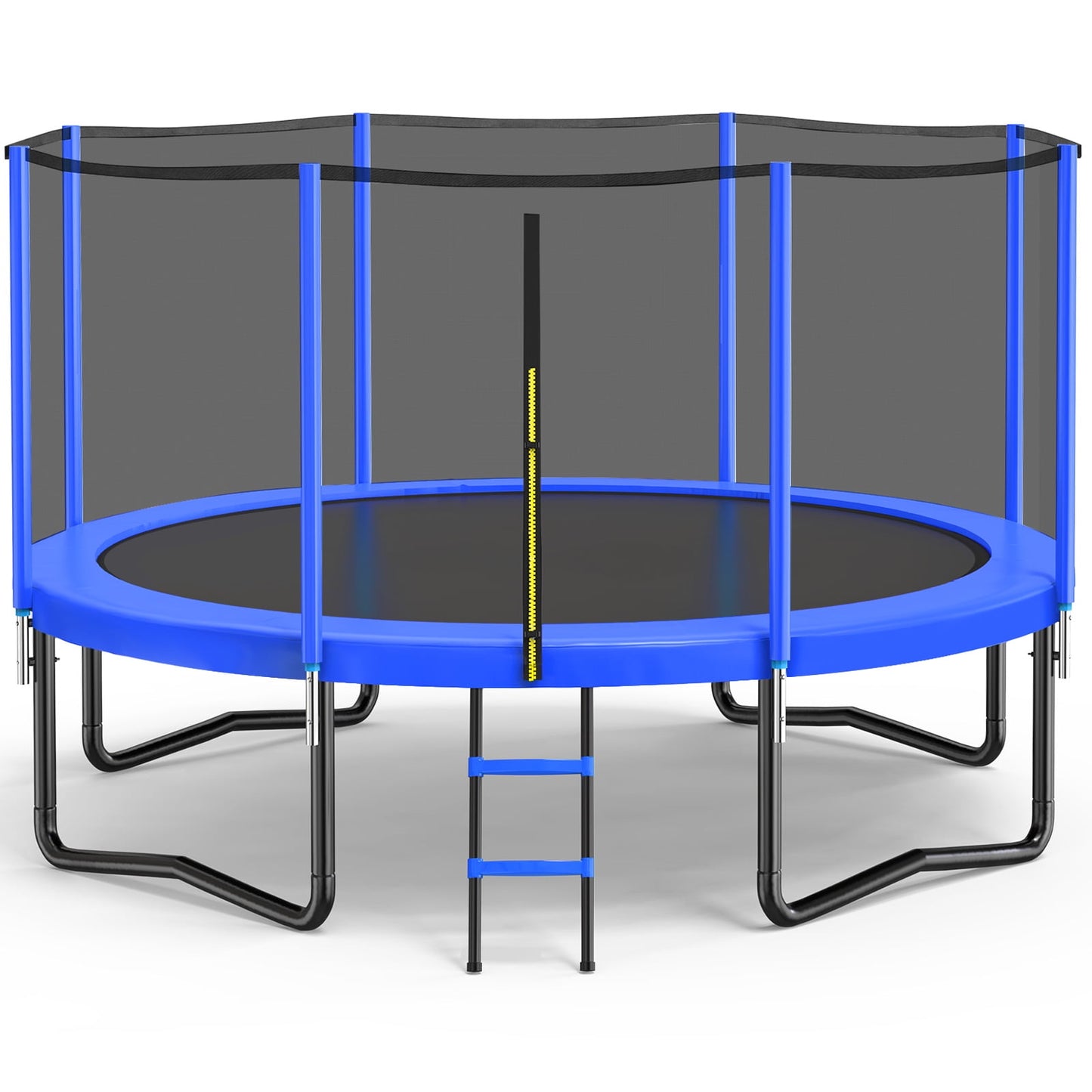 14FT 12FT 10FT 8FT Trampoline for Kids and Adults, 450 LBS Weight Capacity, with Safety Enclosure Net, Ladder, Heavy-Duty Galvanized Steel Frame, Outdoor Backyard Jumping Toy