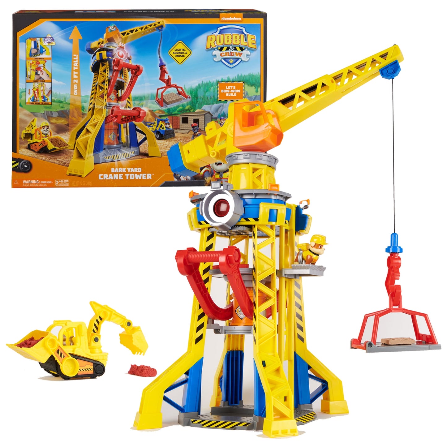PAW Patrol,  Bark Yard Crane Tower Playset with Action Figure and Vehicle, for Kids Age 3 and Up