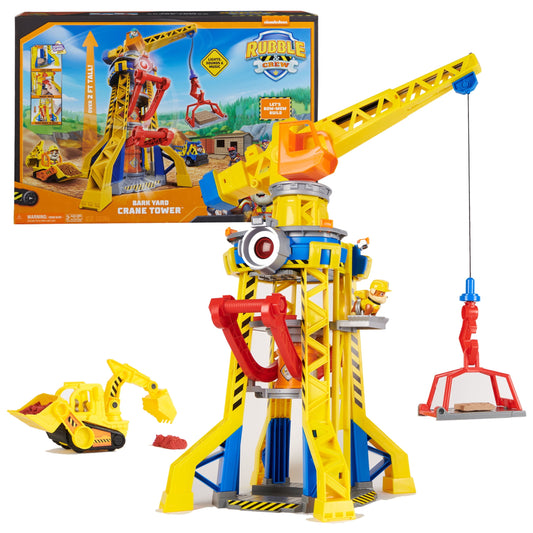 PAW Patrol,  Bark Yard Crane Tower Playset with Action Figure and Vehicle, for Kids Age 3 and Up