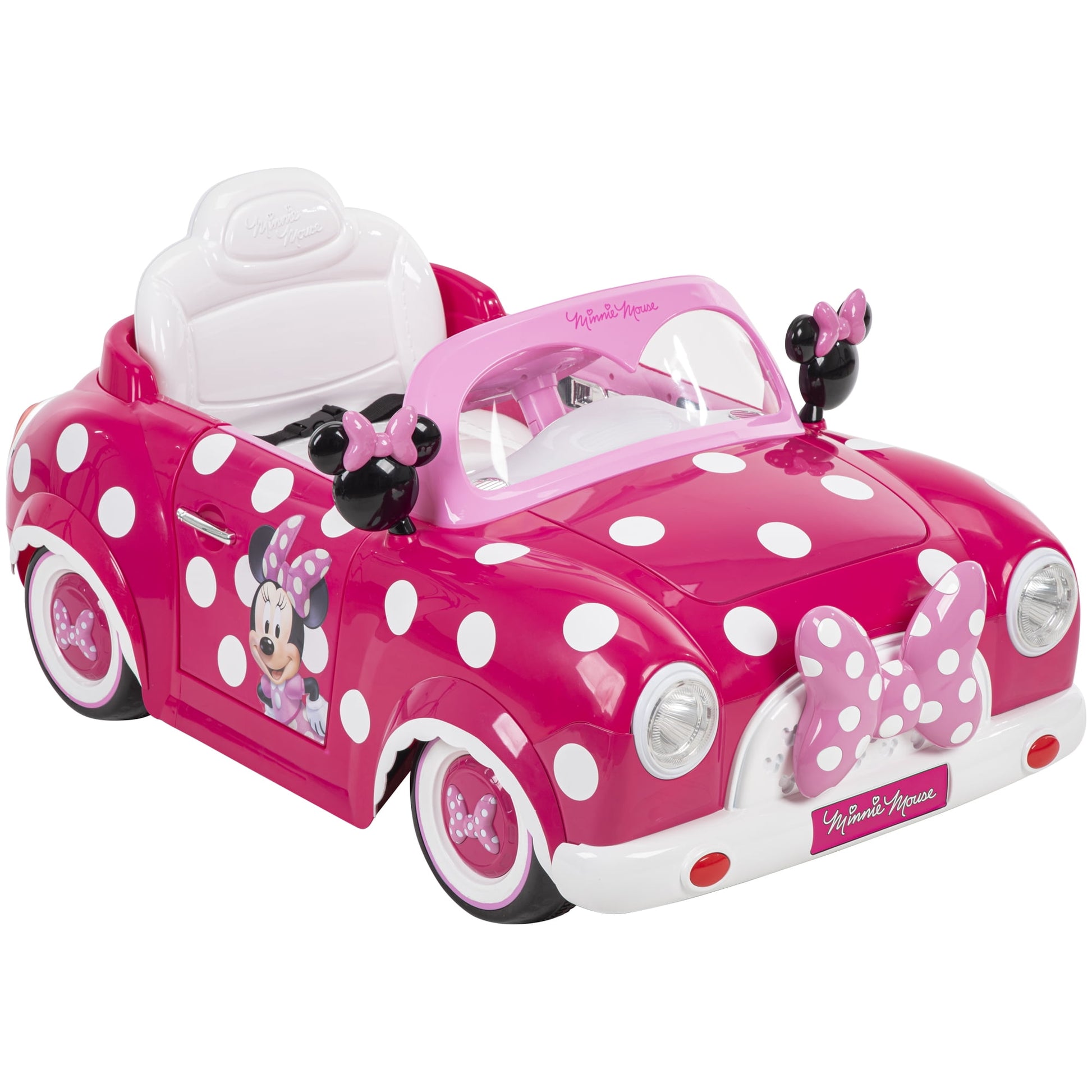 6V  Disney Minnie Mouse Battery-Powered Ride-On Car, Kids Ages 3+ - Pink, One Unit