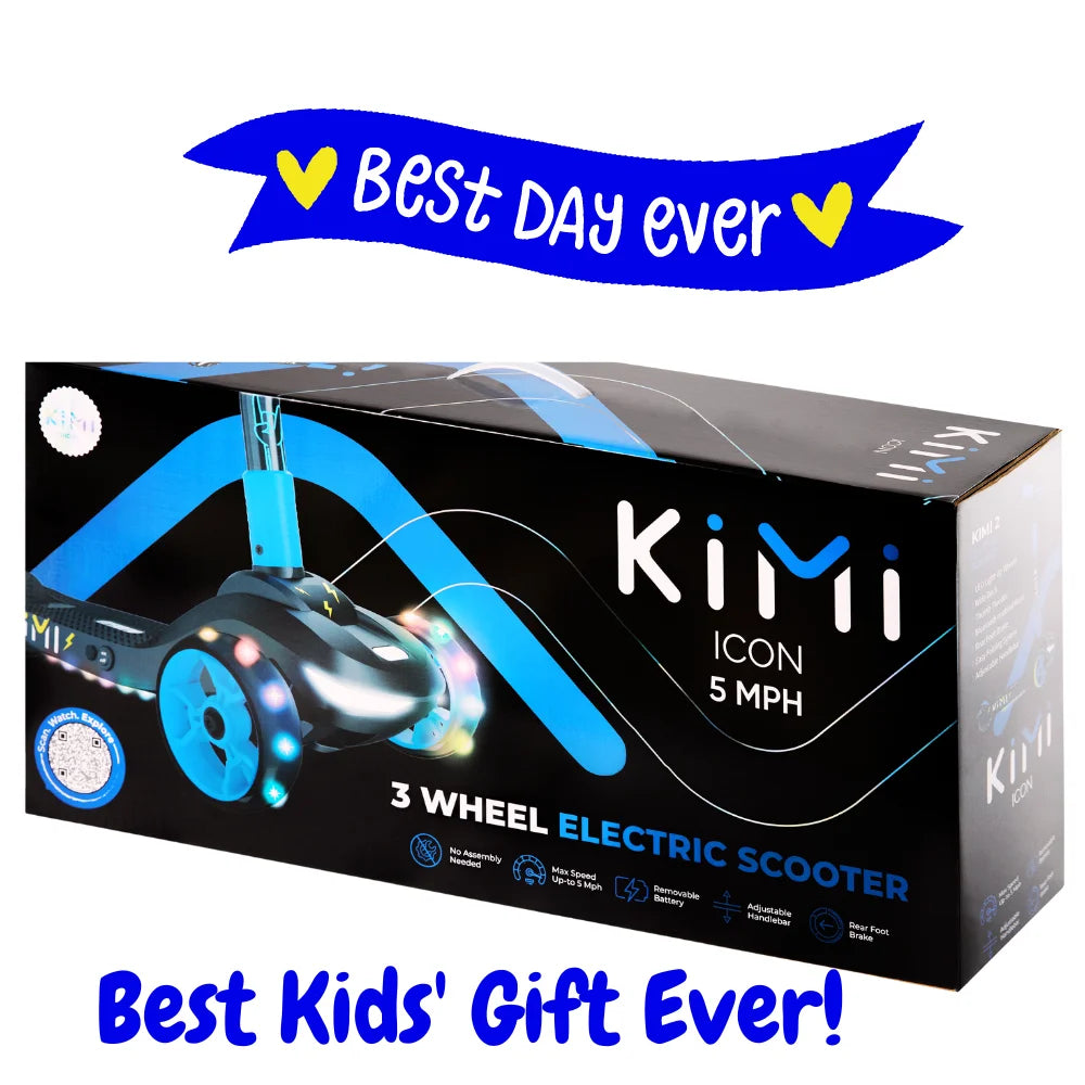 Foldable 3-Wheel Electric Scooter for Kids, Adjustable, Age 2-9, 5Mph, Lights, 10 Miles Range, Charger Included
