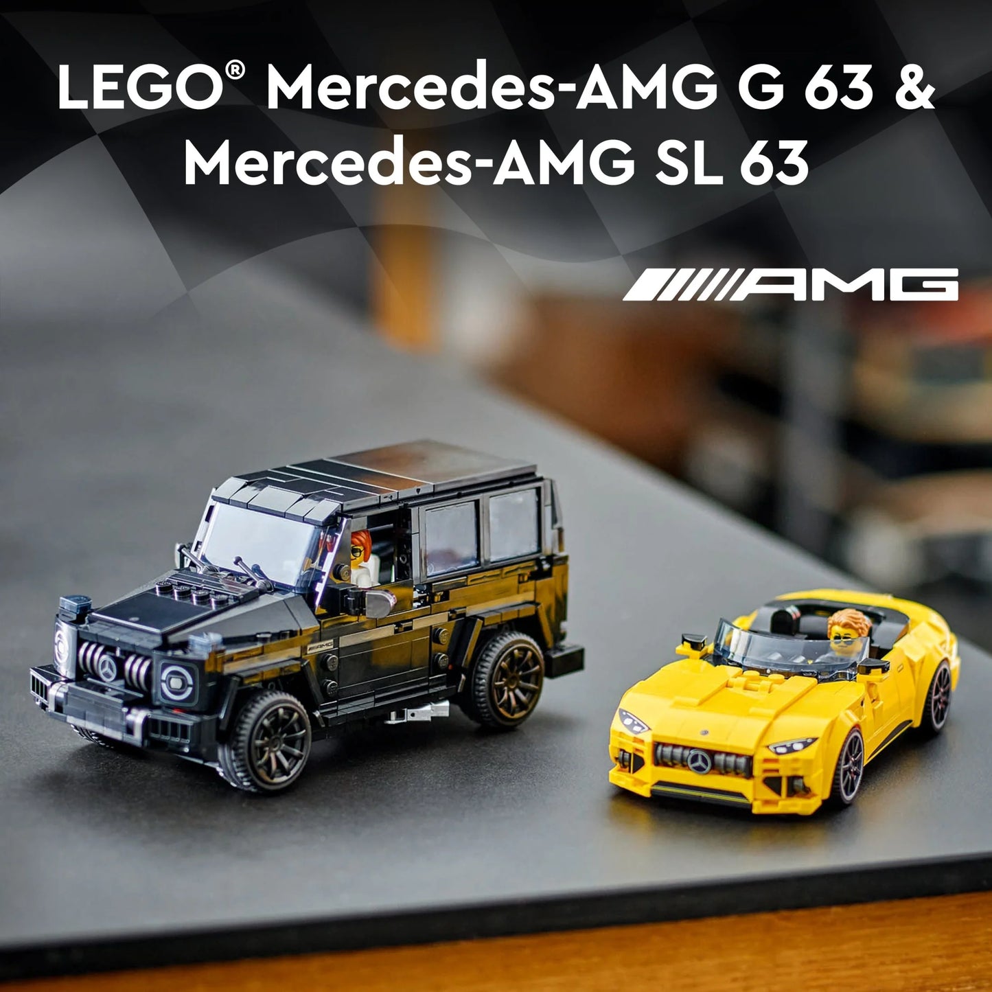 Speed Champions Mercedes-Amg G 63 & Mercedes-Amg SL 63 Toy Cars - Building Toys Set for Boys & Girls, Ages 10+ - Gift for Christmas - W/ 2 Minifigures - 76924
