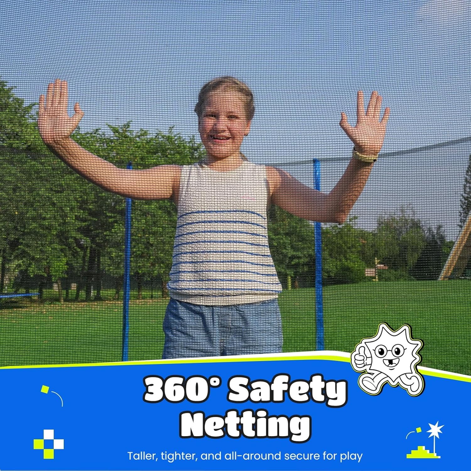 14FT 12FT 10FT 8FT Trampoline for Kids and Adults, 450 LBS Weight Capacity, with Safety Enclosure Net, Ladder, Heavy-Duty Galvanized Steel Frame, Outdoor Backyard Jumping Toy