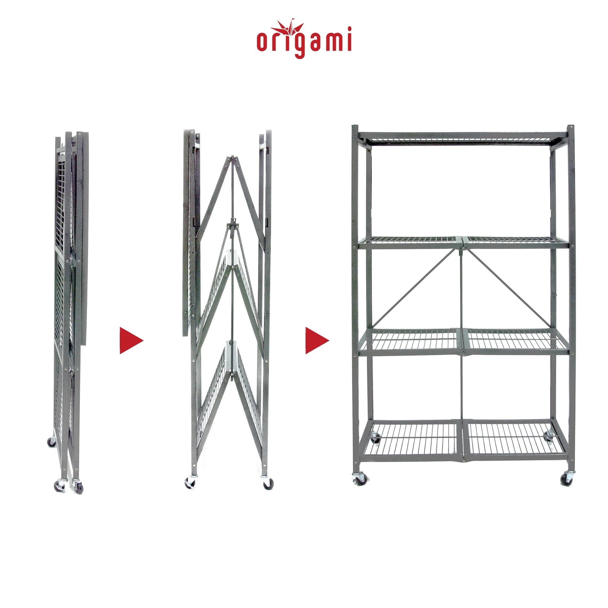 4-Shelf R5 Series Storage Rack with Wheels, Gray