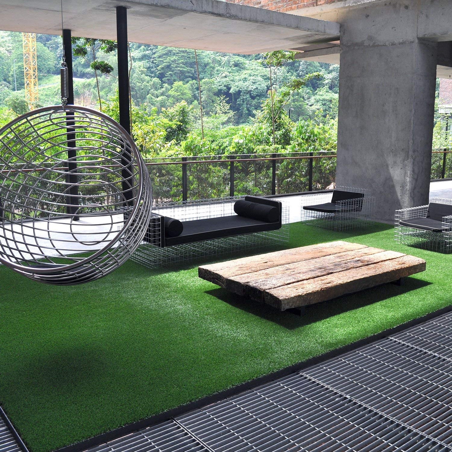 Premium Artificial Grass Turf 7' X 13' Green Realistic Fake Grass for Indoor Outdoor Landscape Customized Sizes Available