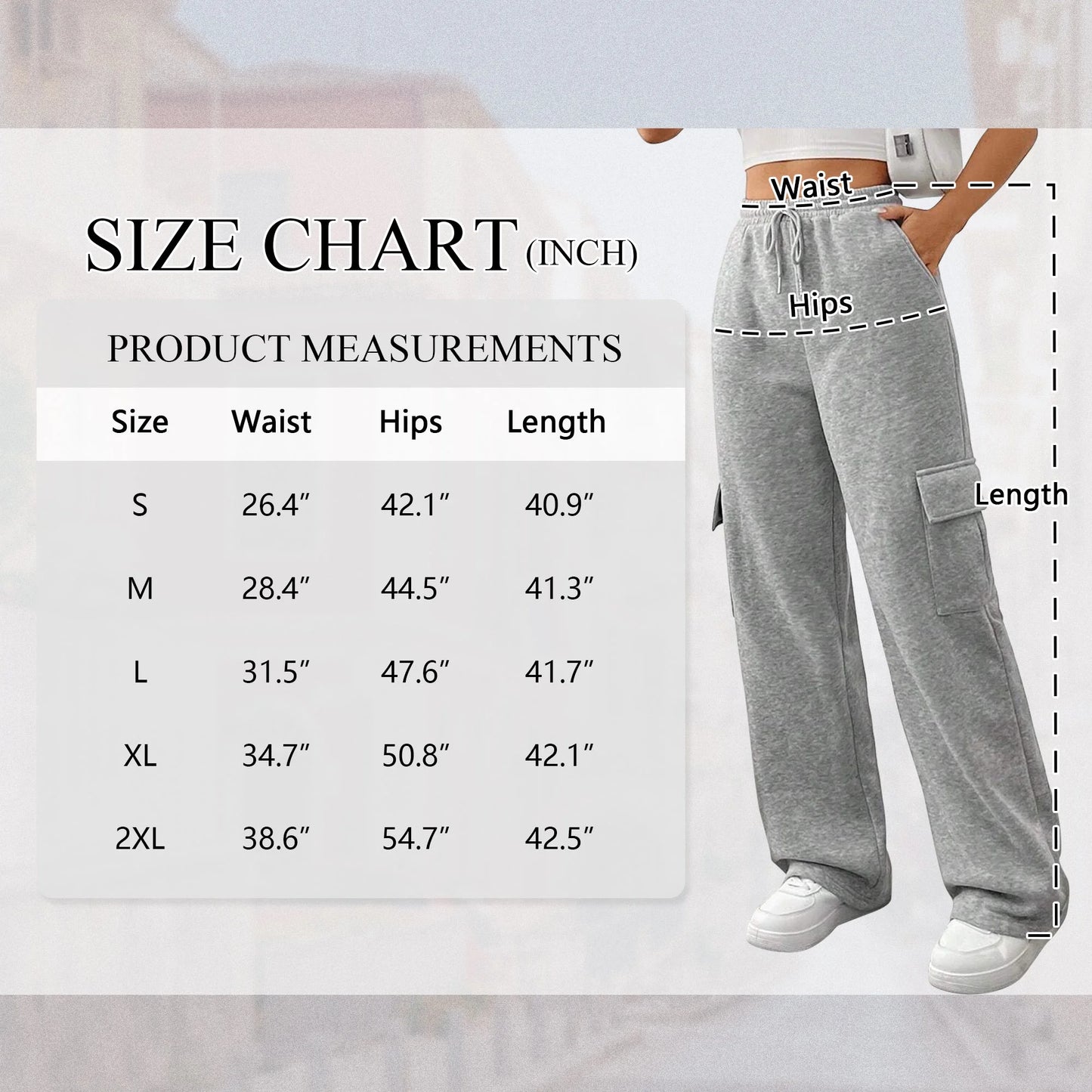 Womens Cargo Sweatpants Baggy Fleece High Waisted Joggers Sweat Pants Athletic Pants with Pockets