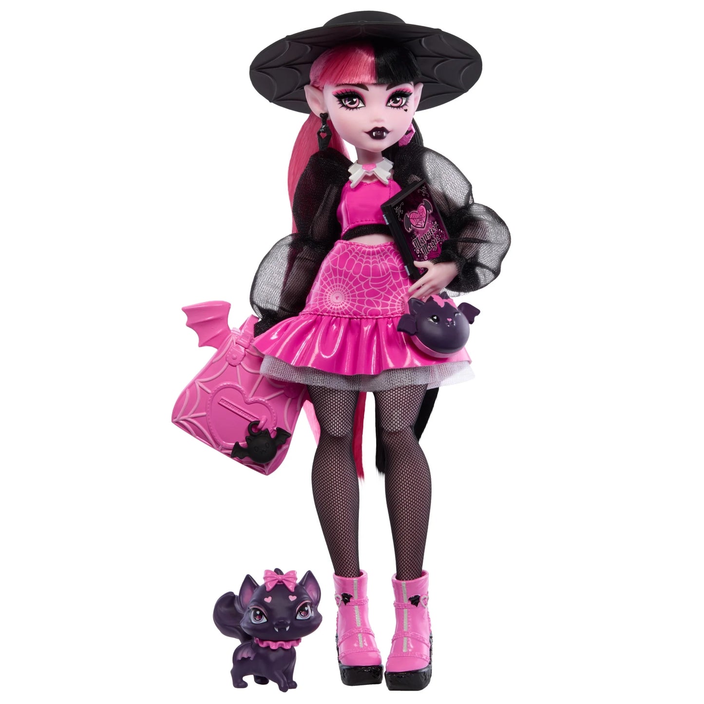 Draculaura Fashion Doll with Pet Bat-Cat Count Fabulous and Accessories