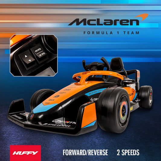 12V Mclaren Formula 1 Kids Ride-On Car with Remote Control, Ages 3–5, Black - One Unit