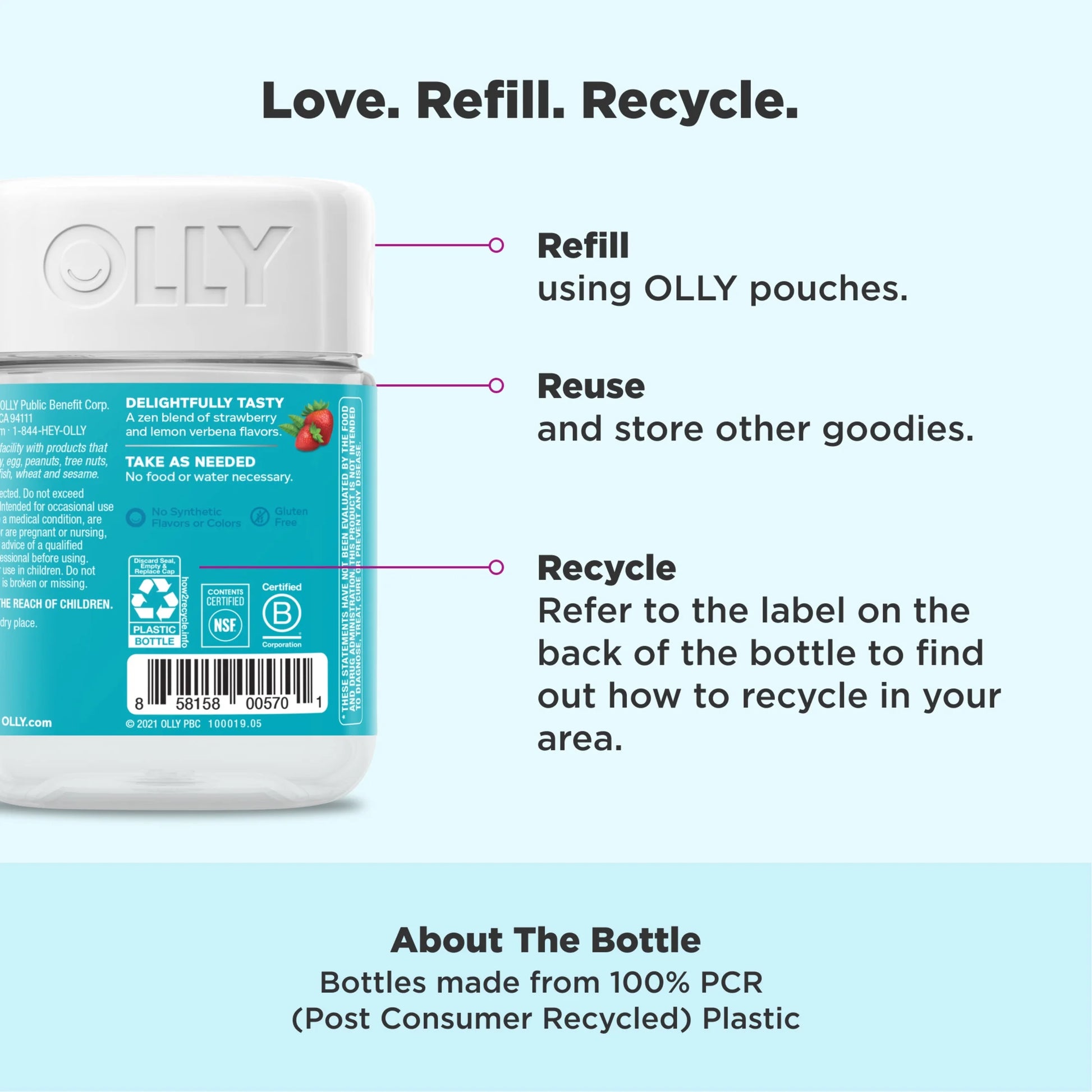 Goodbye Stress Gummy, Stress Support, GABA, L-Theanine, Lemon Balm, Chamomile, Berry, 42 Ct