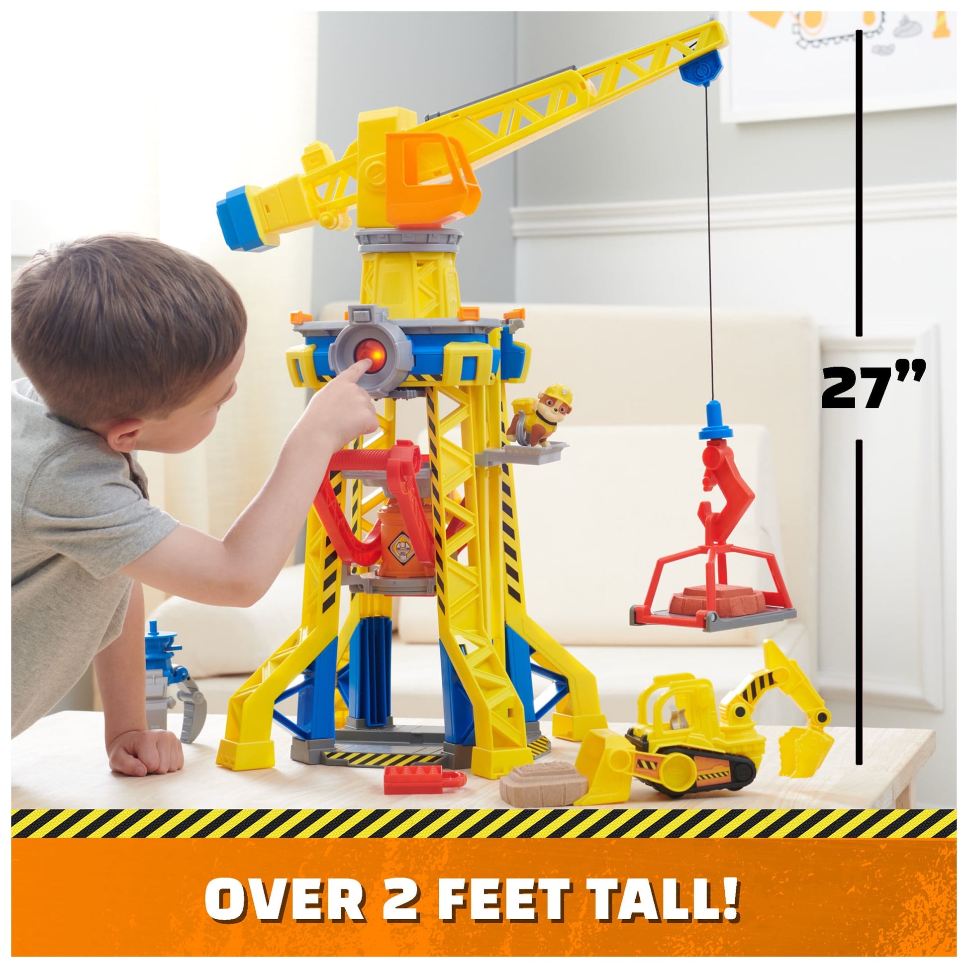 PAW Patrol,  Bark Yard Crane Tower Playset with Action Figure and Vehicle, for Kids Age 3 and Up