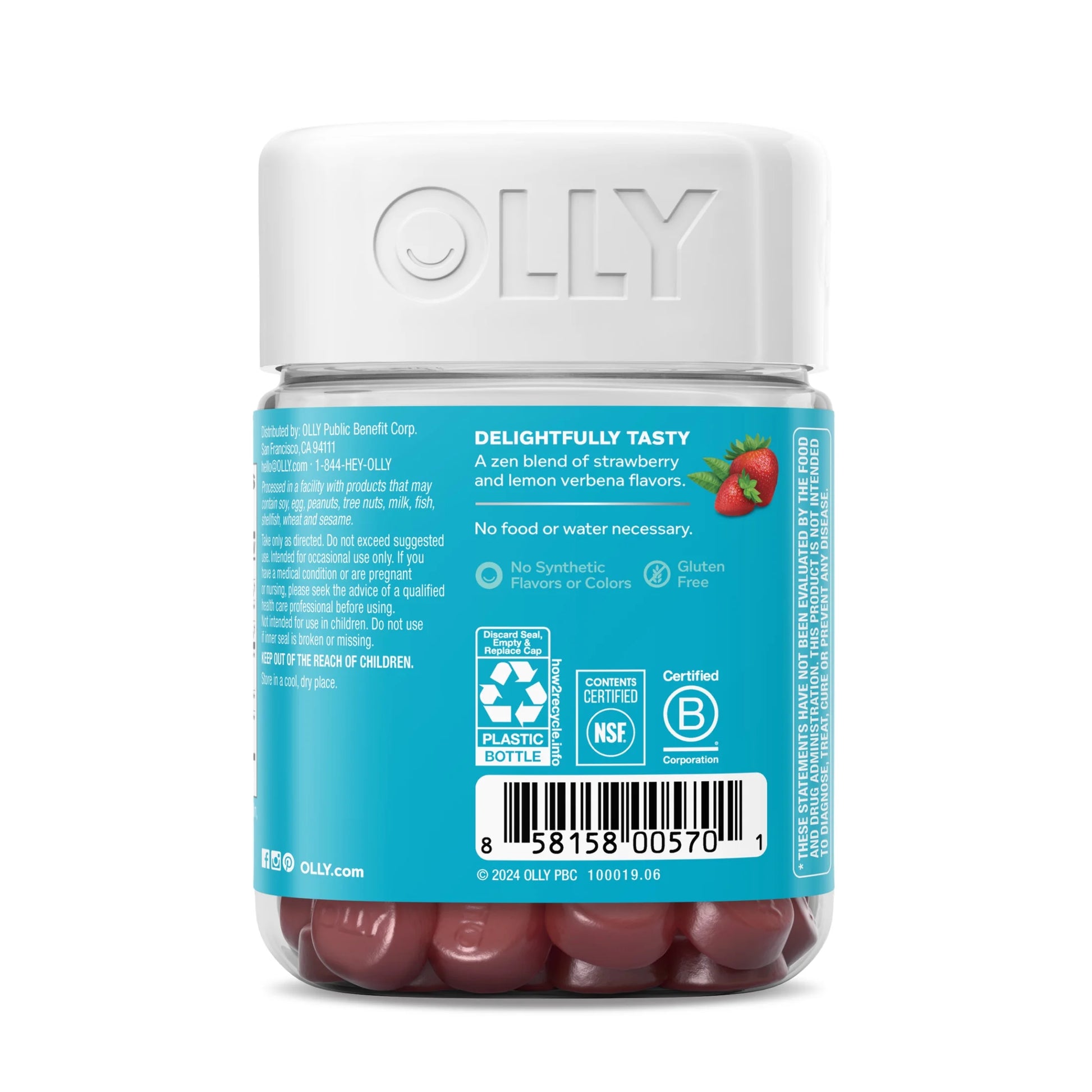 Goodbye Stress Gummy, Stress Support, GABA, L-Theanine, Lemon Balm, Chamomile, Berry, 42 Ct
