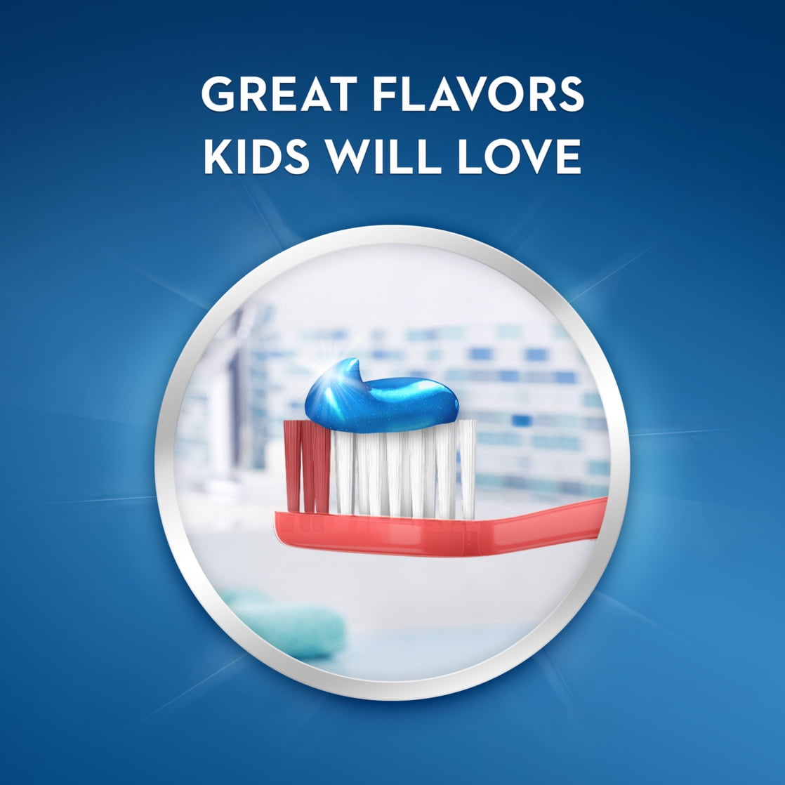 Kids Cavity Protection Toothpaste, Sparkle Fun Flavor, 4.6 Oz Triple Pack, for Ages 3+