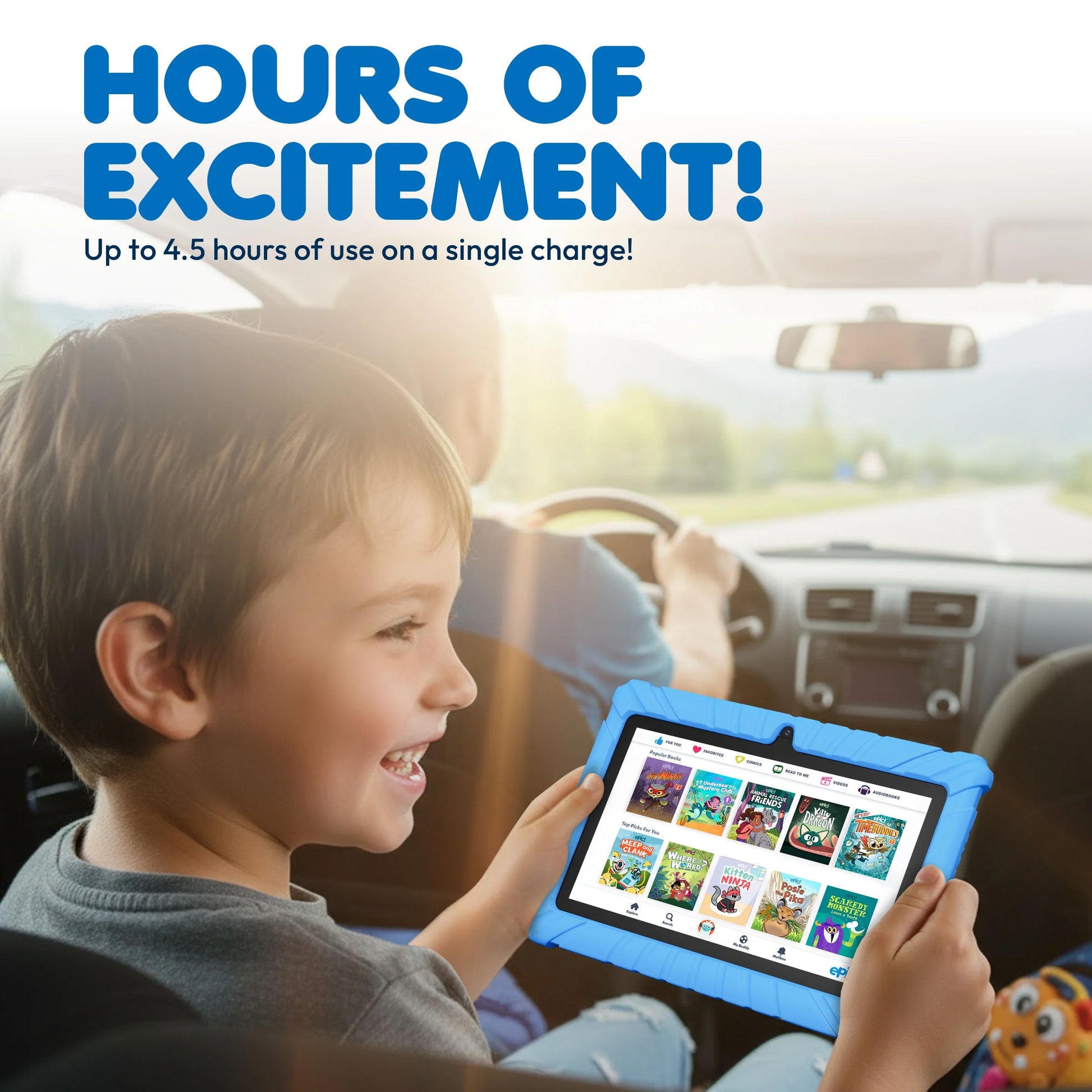 7" Kids Tablet 2025 Model with Epic! & Lingokids, Educational Android Tablet for Kids 3-12, 32GB, Parental Controls, Kid-Proof Case – Blue
