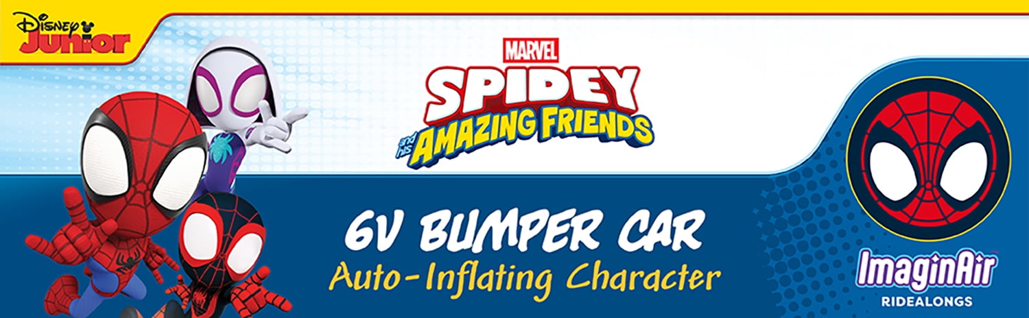 Marvel Spidey Imaginair 6V Ride-On Bumper Car with Inflatable Character