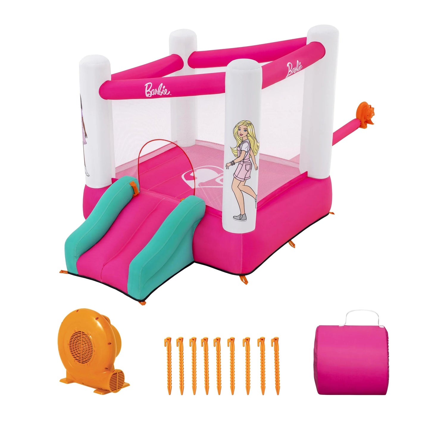 Bounce House with Extra-Wide Slide, Mesh Walls and Blower, Indoor/Outdoor, Ages 3+