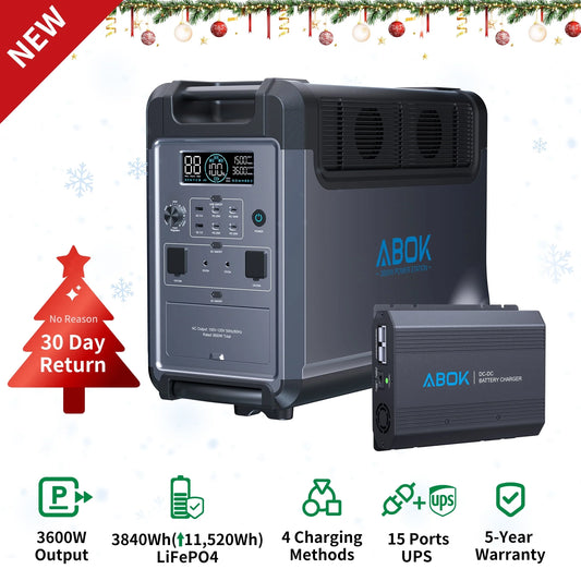 Ark3600 Solar Generator with DC-DC 500W Alternator Charger, 3840Wh 3600W Lifepo4 – Home, Rvs, Outages, Off-Grid