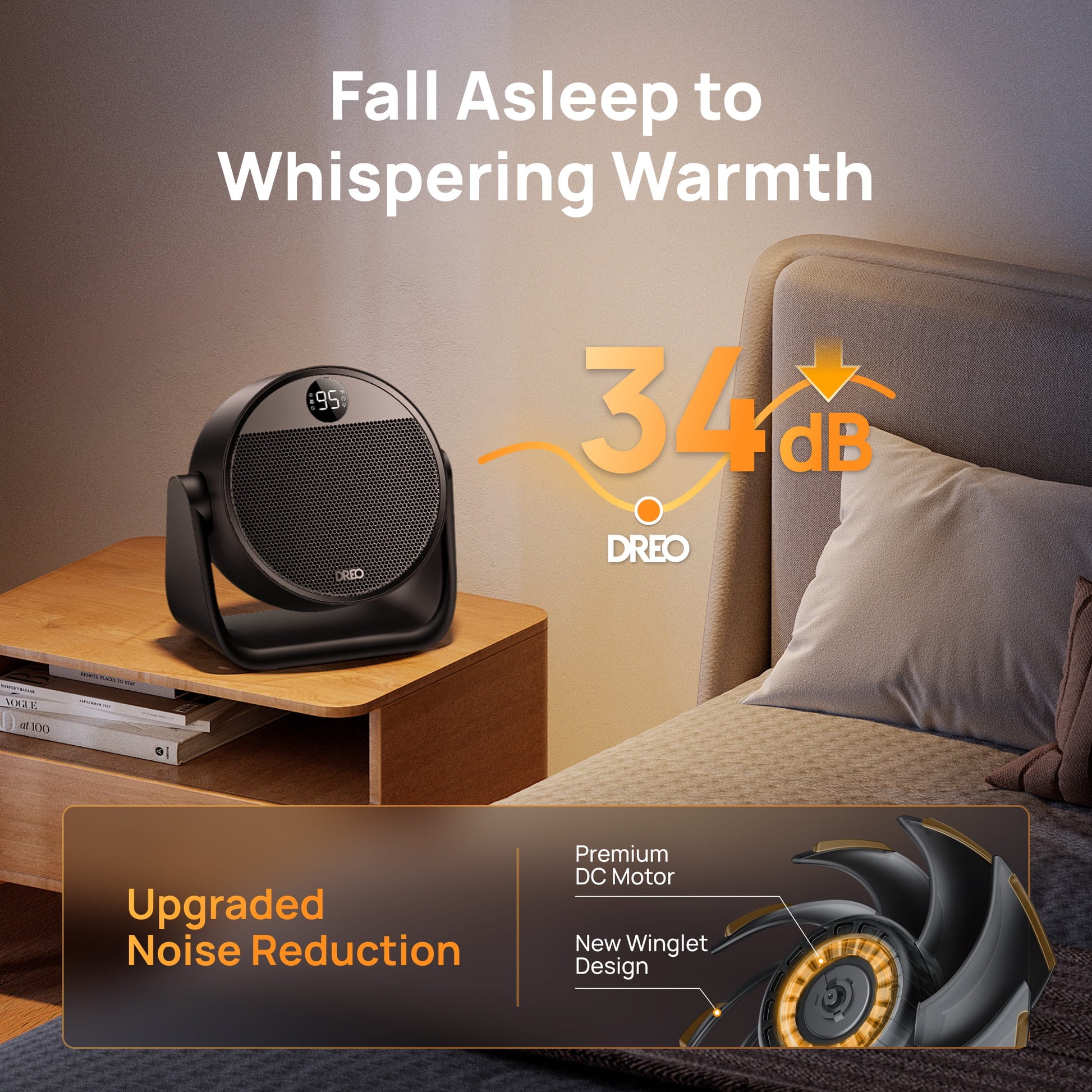 Heater, Space Heater with 60° Adjustable Tilt, 1500W Electric Heaters for inside with Thermostat, 8 Safety Protections, 12H Timer, 3 Modes, Remote, Portable Heater for Home, Office
