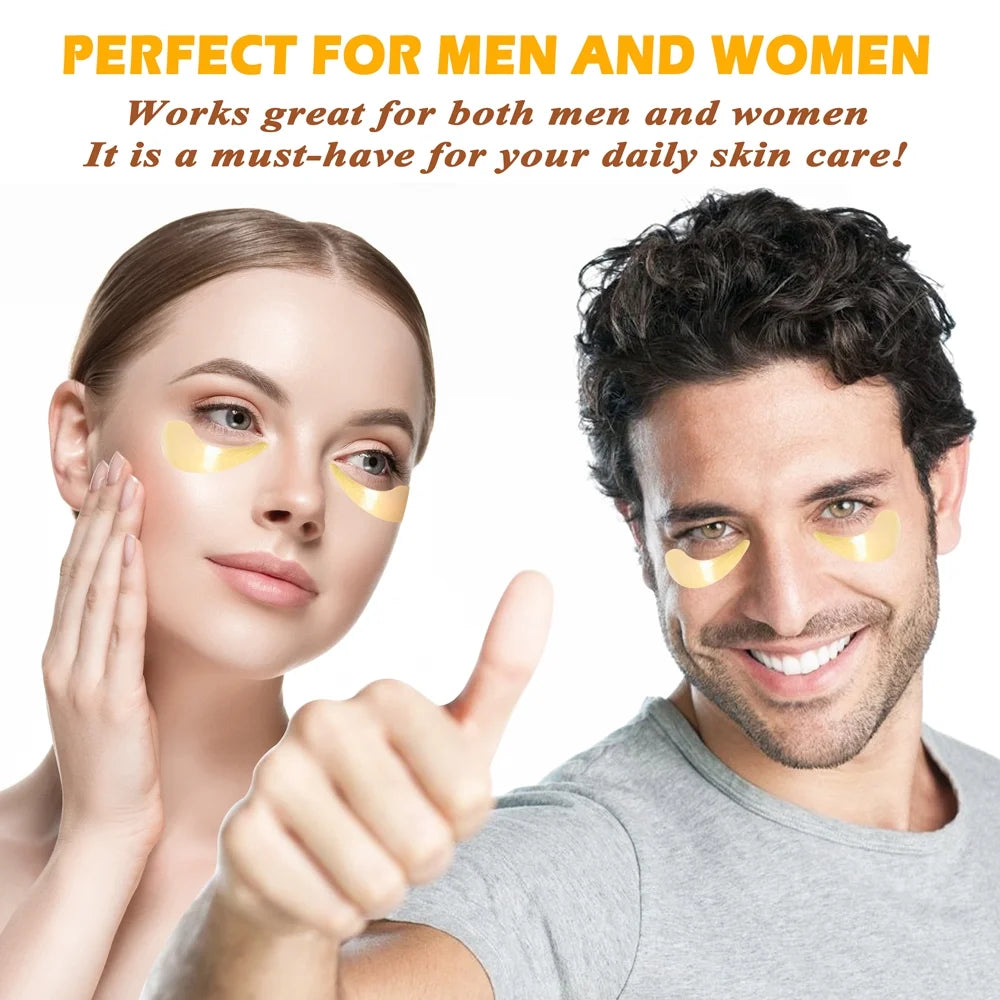Golden Eye Mask, 30 Pairs under Eye Masks for Dark Circles and Puffiness, under Eye Patches for Puffy Eyes and Eye Bags, Gel Eye Mask Eye Pads for Face Skin Care