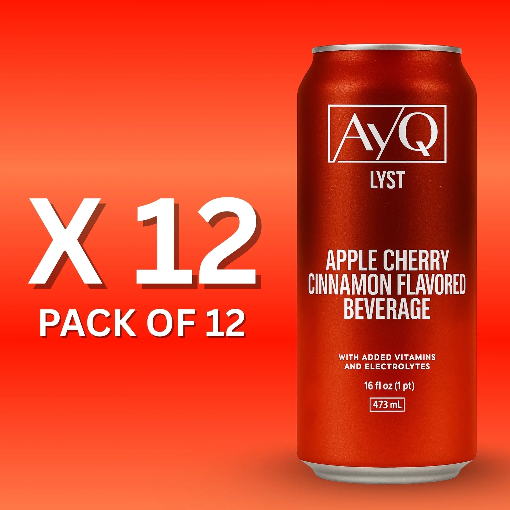 Apple Cherry Cinnamon Drink, Flavoured Fruit Beverage for Hydration, Added Vitamins with BCAA, Electrolytes, Vegetarian & Gluten Free, Ready to Drink, 473 Ml Cans, 12-Pack