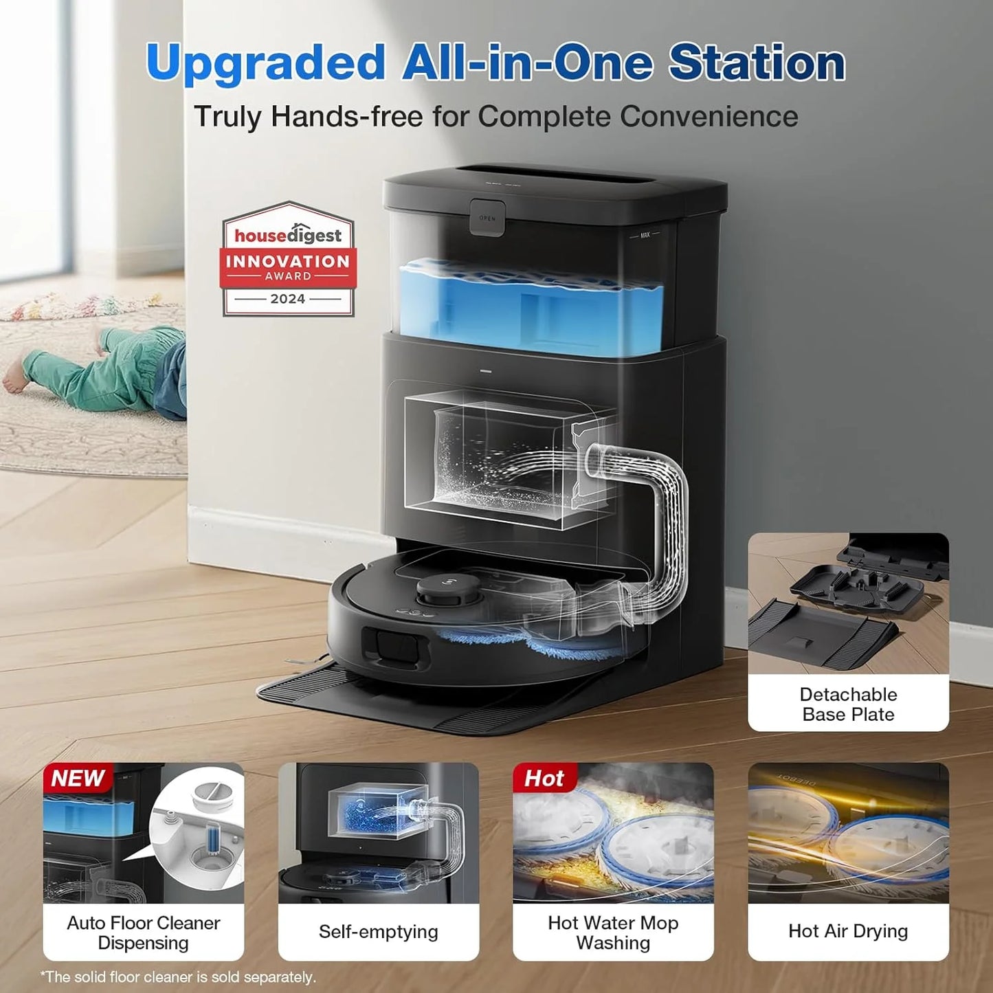 DEEBOT N30 Omni Robot Vacuum & Mop, 10000Pa Suction, Truedge Mopping, Zerotangle 2.0 Technology