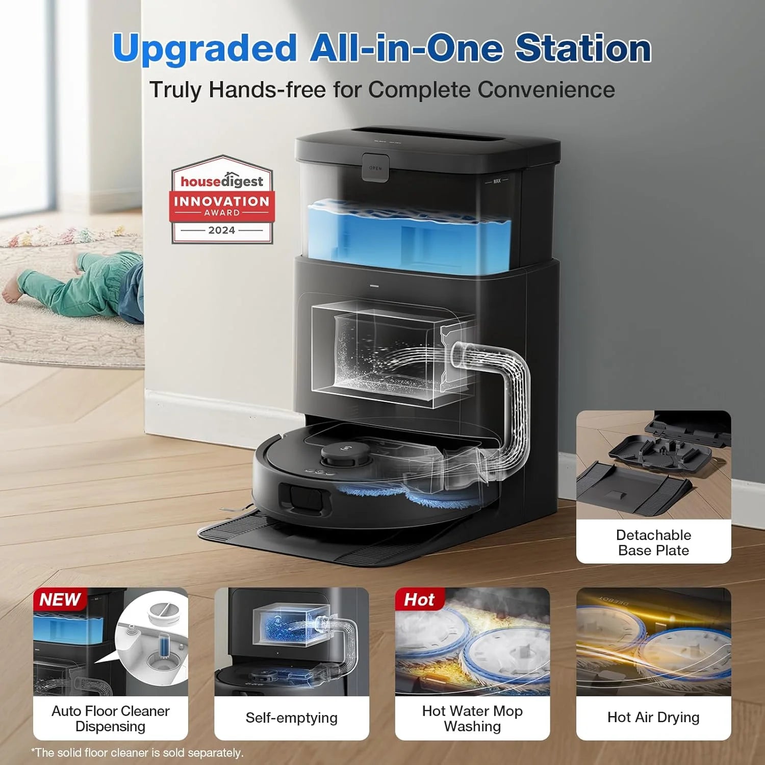 DEEBOT N30 Omni Robot Vacuum & Mop, 10000Pa Suction, Truedge Mopping, Zerotangle 2.0 Technology