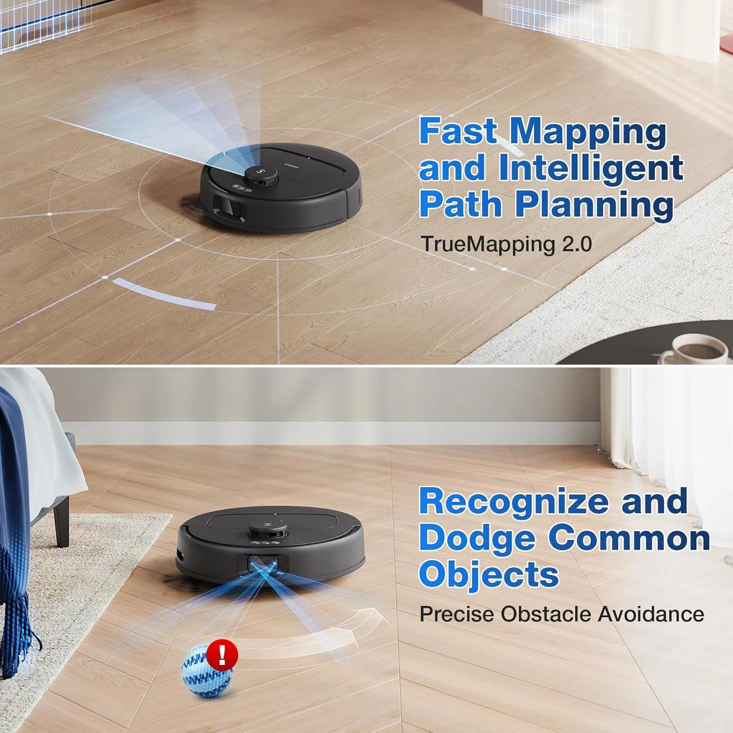 DEEBOT N30 Omni Robot Vacuum & Mop, 10000Pa Suction, Truedge Mopping, Zerotangle 2.0 Technology