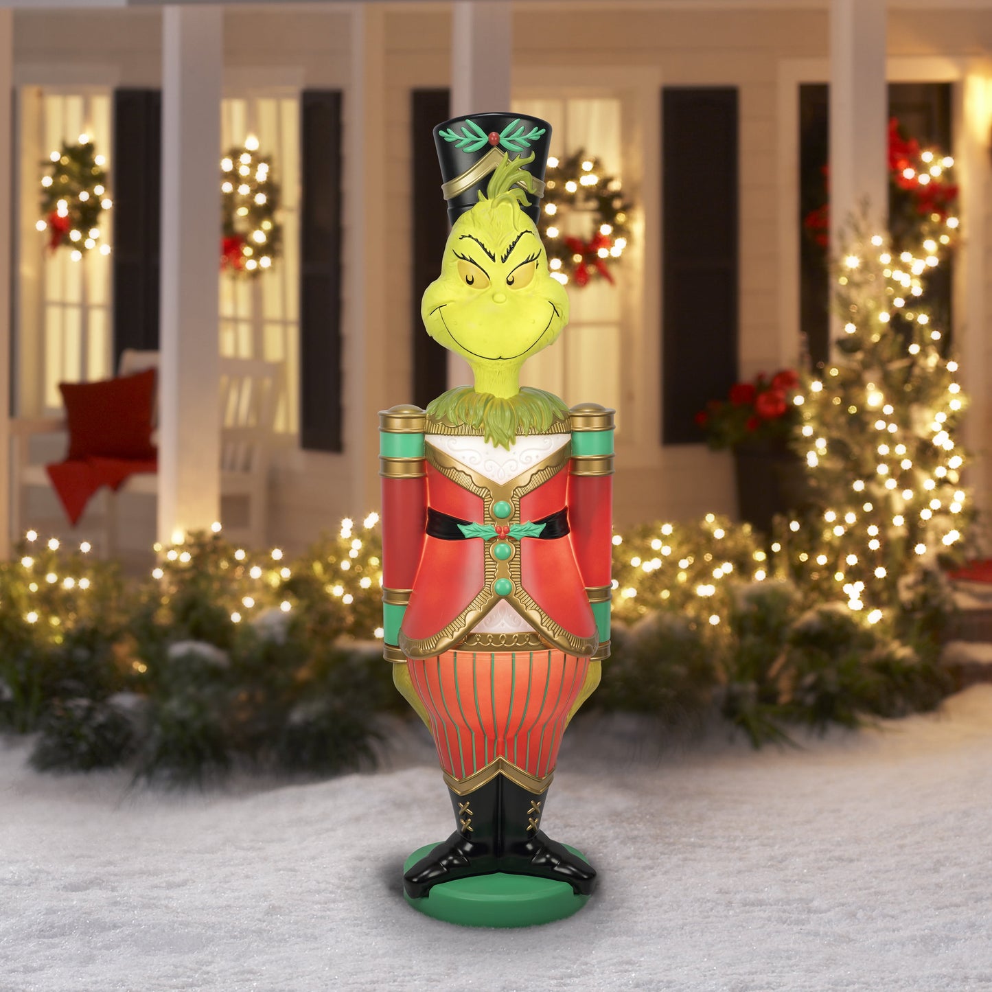 Giant Christmas Nutcracker LED Blow Mold Outdoor Decor, 22.04" X 15.94" X 72.04", 18.6 Lb
