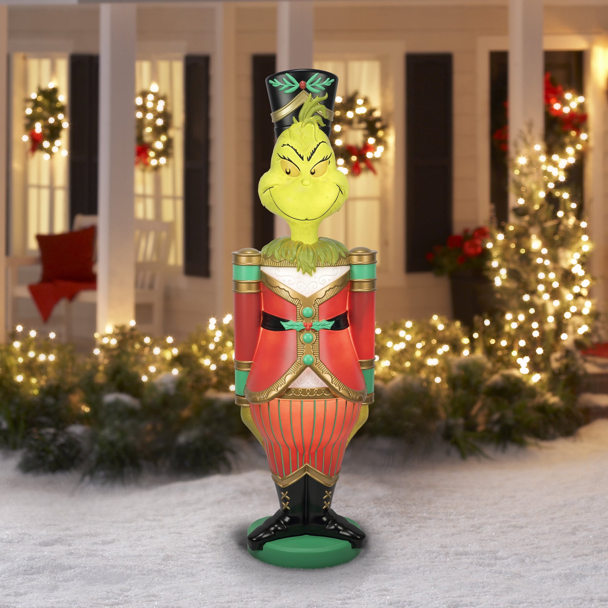 Giant Christmas Nutcracker LED Blow Mold Outdoor Decor, 22.04" X 15.94" X 72.04", 18.6 Lb